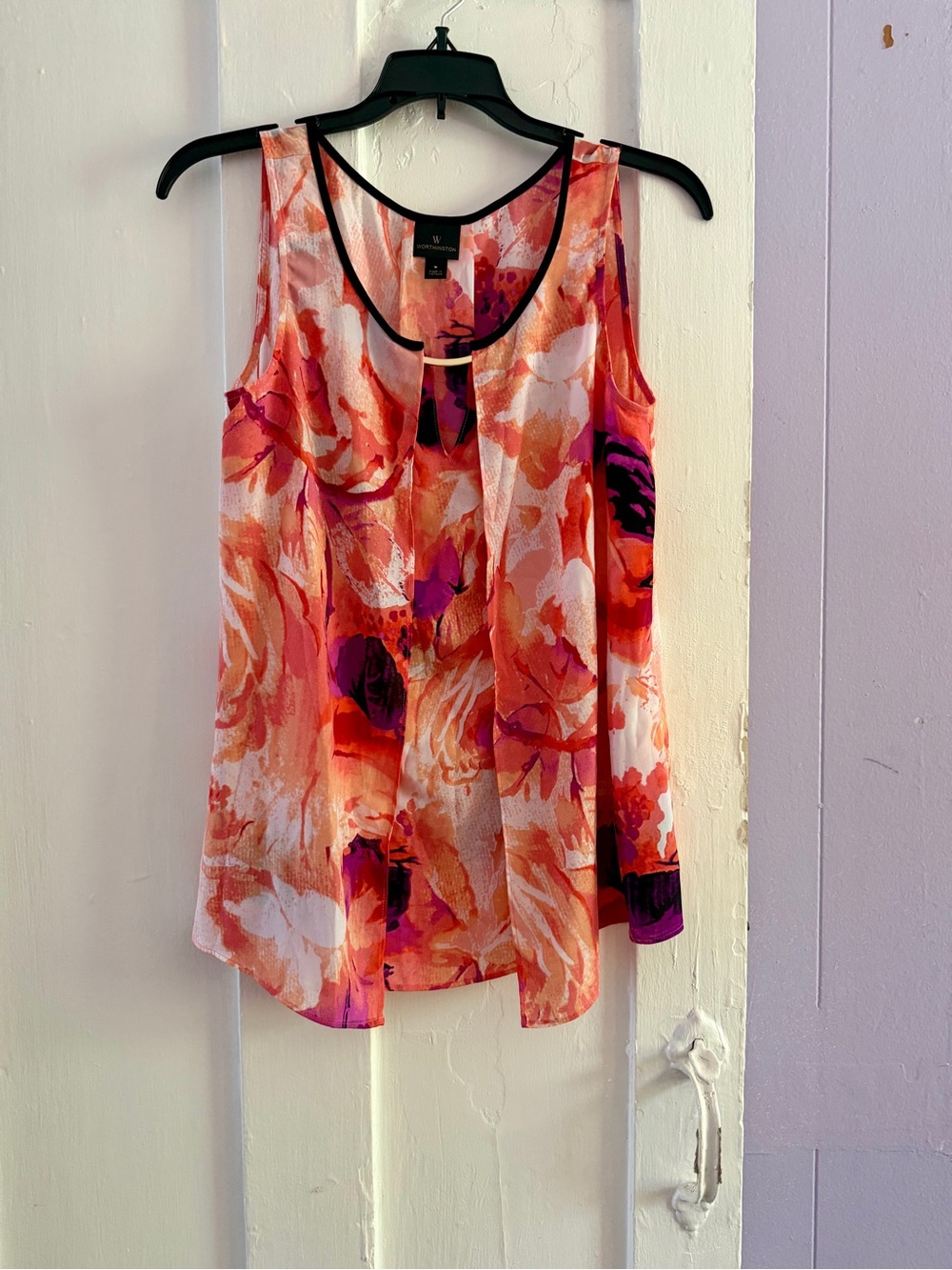Worthington Floral Sleeveless Camisole in Coral and Pink